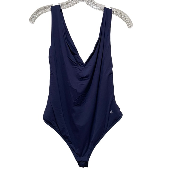 Popilush Deep V Neck Sleeveless Thong Bodysuit Navy Blue Women’s Size XL - Picture 5 of 12